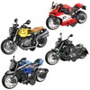Alloy Metal Diecast Motorcycle Toy Set, 4 Pack of 1:12