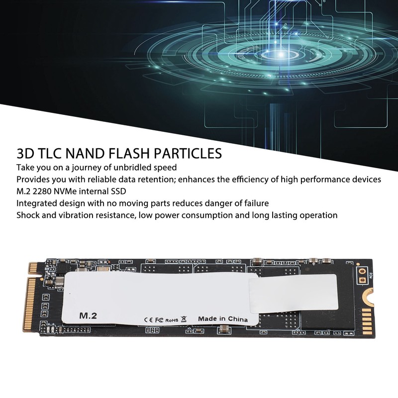 M.2 2280 NVMe Internal SSD PCIE Gen3x4 Up to 2100MB/s