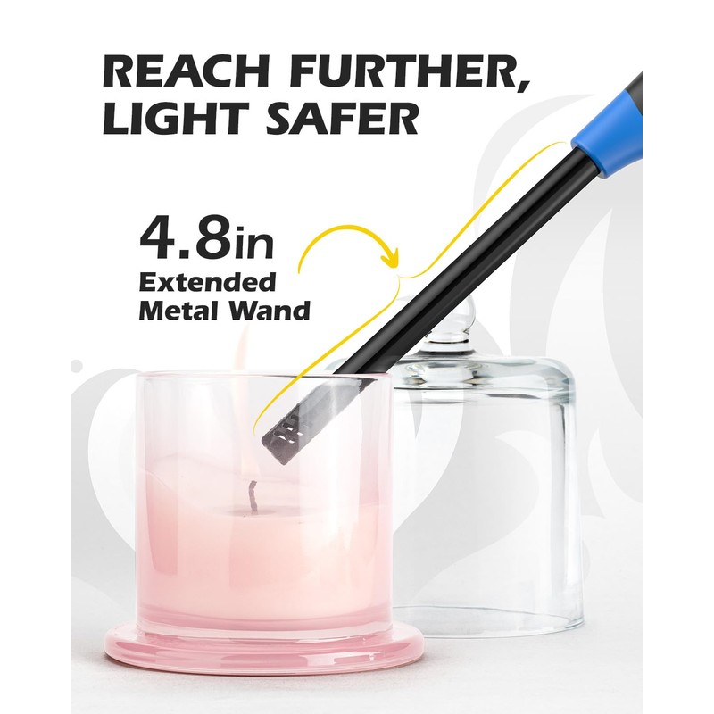 NEON Lighter, Refillable Butane Candle Lighter, 4 Pack Multi-Purpose Reusable