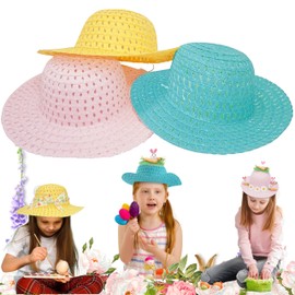 Easter Bonnet Decoration Kids Hats, Woven Colourful Hats, Make Your Own Easter Bonnet Hat Size-16cm