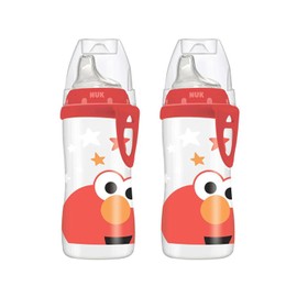 NUK Elmo - Taza activa, 10 onzas, 2 unidades, sin BPA, a prueba de derrames