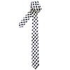 Premium Classic Check Woven Microfiber Skinny Tie - Black and