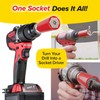 Red Dog Socket w/Drill Adapter, Fits Most Nuts & Bolts,