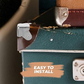 Mikikit 10pcs Metal Corner Protector, Metal Box Corner Protectors Box Edge Guard Protector, Decorative Wood Funiture Barn Sliding Door Corner Guards Metal Table Corner Bracket