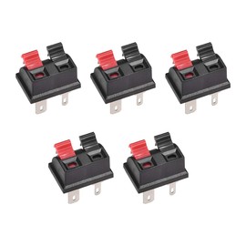 uxcell 2 Way Spring Speaker Terminal Clip Push Release Connector Audio Cable Terminals Strip Block WP2-203 5Pcs