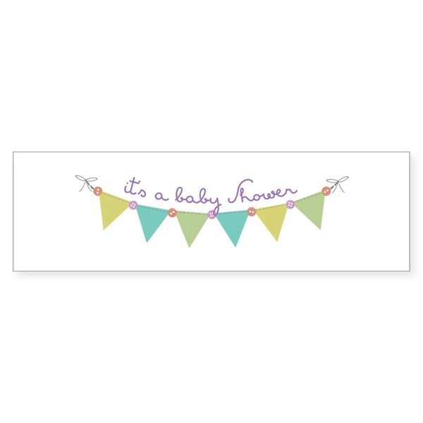 CafePress Its A Baby Shower 10"x3" Rectangle Vinyl Bumper Sticker