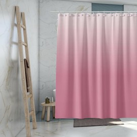 TIKABC Gradient Pink Shower Curtain Liner, 4G PEVA Shower Liner, Plastic Waterproof Shower Curtains, 72x72 inch with Grommet Holes 3 Magnetic Weights