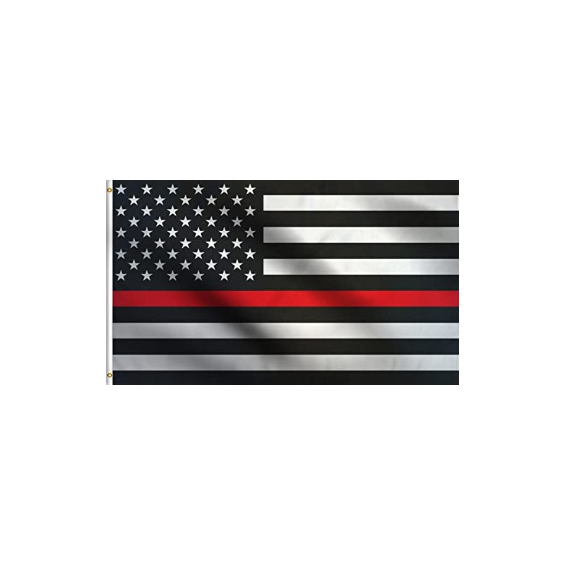 DMSE Thin Red Line Firefighters Fire Red Line Flag 2X3