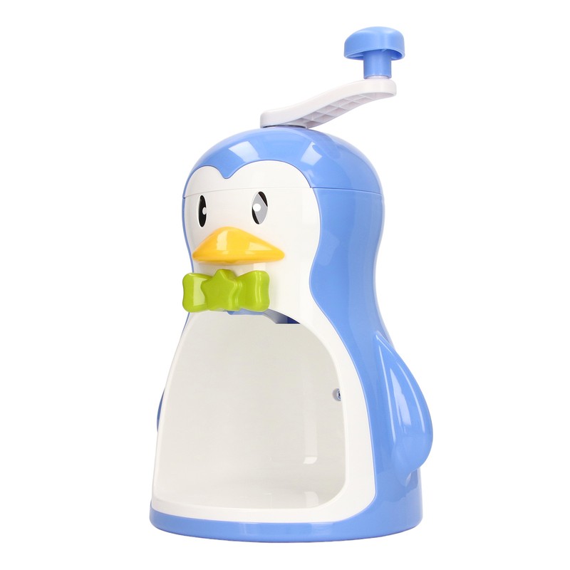 Shaved Ice Machine ABS Penguin Shape Blue Household Portable Manual
