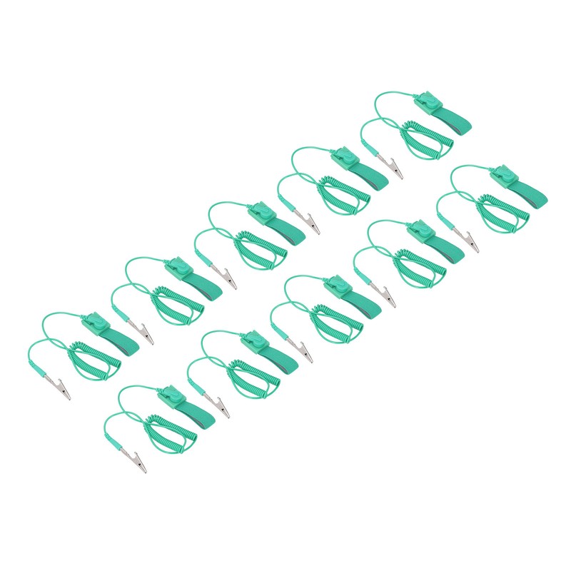 10Pcs Anti Static Wrist Strap PU Adjustable 1MΩ Resistor Long