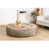HACHIKITTY Dog Donut Round Calming Bed, Fluffy Dog Bed for