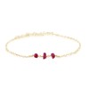 Ruby Beaded Chain Anklet in 14k Gold Fill