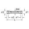 Gedore 6527250 Tube Wrench 1.3 x 1.4 inches (32 x