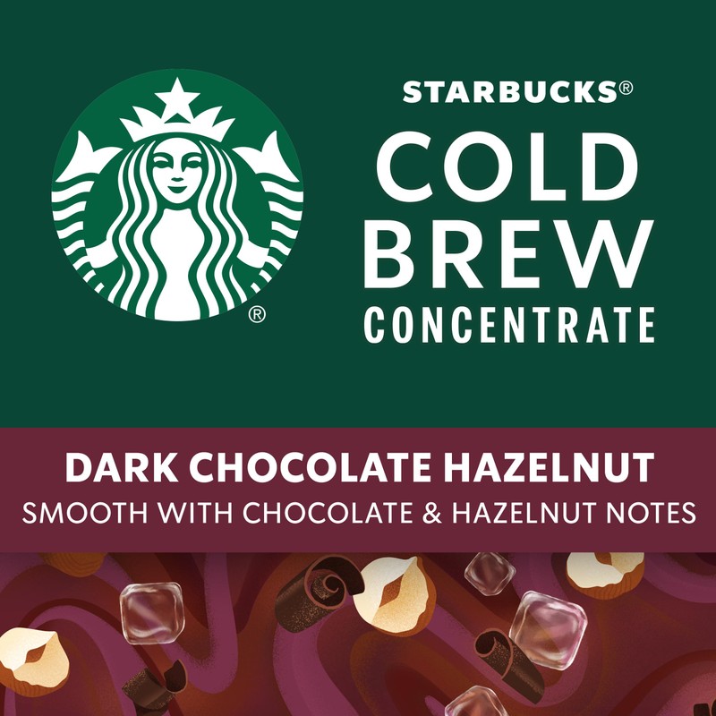 Starbucks Cold Brew Coffee Concentrate, Dark Chocolate Hazelnut Flavored Iced