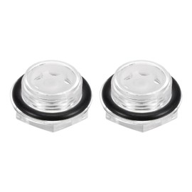HARFINGTON 2pcs Air Compressor Oil Sight Glass G3/4 Male Liquid Level Gauge Plastic Hex Head Oil Indicator Window with O-Ring for Air Compressor Fittings Gearbox Tanks, Transparent