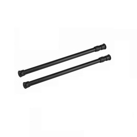 Spring Curtain Tension Rods, 2 Pack 11.8 to 20 Inches Cupboard Bars Tensions Rods Adjustable Extension Rod for Bathroom Window Closet refrigerator bar DIY Projects (Black)
