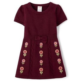 Gymboree,and Toddler Short Sleeve Sweater Dress,Flower Sugar Beet,3T