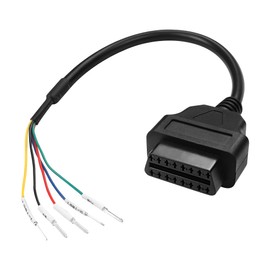 MEIRIYFA OBD OBD2 16 Pin Female Connector K Line CAN Line Jumper Tester Diagnosekabel Adapter, OBDII zu 5Pin Jumper Tester Drahtkabel DIY für Fahrzeug Motorrad Auto Truck - 35cm