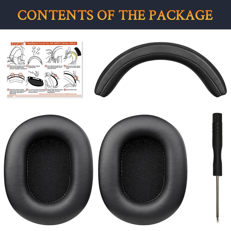 SOULWIT Ear Pads Cushions + Headband + Silicone Earpads Cover