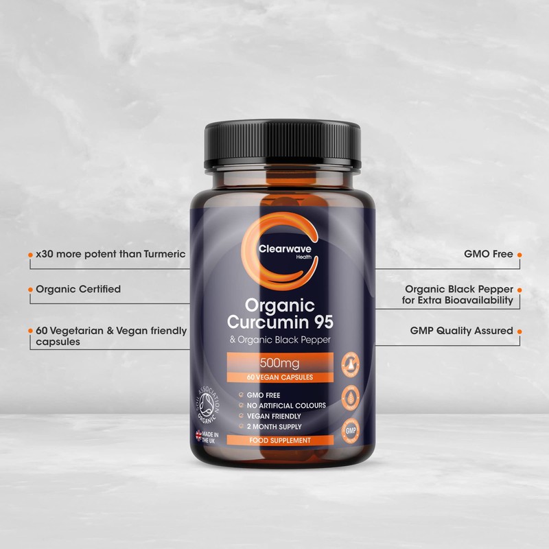 Organic Curcumin 95 with Black Pepper - Containing ONLY Organic