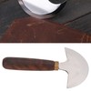 Leather Round Head Knife Walnut Wooden Handle Large Double Sided