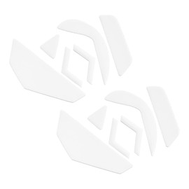 PATIKIL Rounded Curved Edges Mouse Feet Skates Pads 0.6mm w Cleaning Paper for G502 Wired Gaming Mouse Feet Replacement White 6Pcs/2 Set