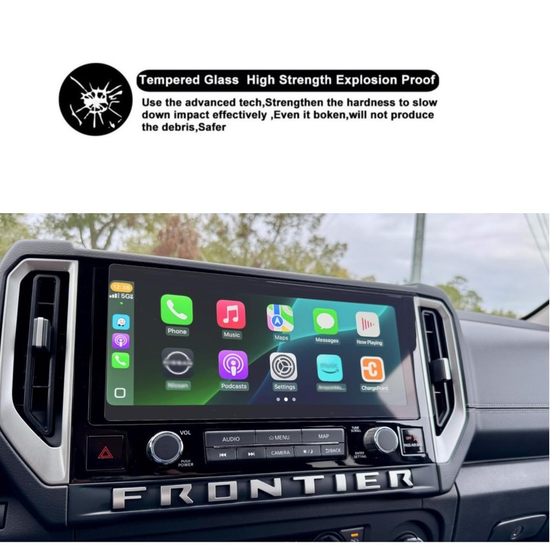 Tempered Glass Screen Protector for 2025 Nissan Frontier 12.3" Touchscreen