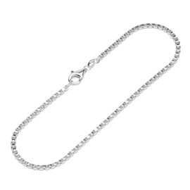 NKlaus 12486 Women's Round Venetian Chain Bracelet 925 Sterling Silver 19 cm, 19 centimetres, Sterling Silver