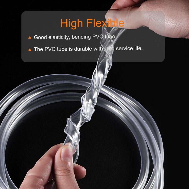 sourcing map PVC Vinyl Tube 4.5 mm ID 6.5 mm