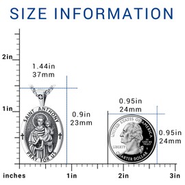 Eusense st anthony medal Sterling Silver 925 saint anthony of padua cadena santo san antonio de padua medalla st. anthony pendant necklace for men women