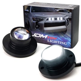 iJDMTOY Pair 12-Chipset High Power LED Surface Flush Mount Spot Light Kit Compatible with Jeep Truck SUV 4x4 Side Markers, DRL/Driving Lights, Solid White Color