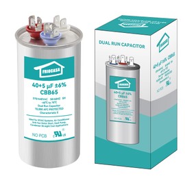 40/5 uF 40+5 MFD ±6% Ac Capacitor 370V/440V 50/60Hz CBB65B Air Conditioner Capacitors for AC Unit Fan Motor Start or Pool Pump or Air Condenser Straight Cool