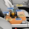 Car Armrest Pad with LED Starry Sky Light, Dual Type-C