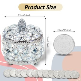 Arras Para Boda Catolica - Arras De Boda Catolica, Wedding Unity Coin Set with 13 Unity Coins and Decorative Rhinestone Box, Wedding Stuff for Unity Ceremony