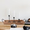 AGLARY Rectangle Wood Candle Tray with Black Metal Handles, Rustic