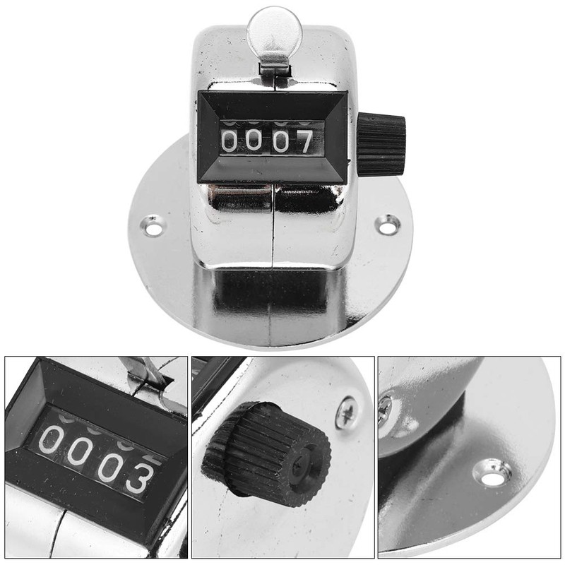 Metal Hand Counter 4 Digit Counter Manual Mechanical Counter Clicker