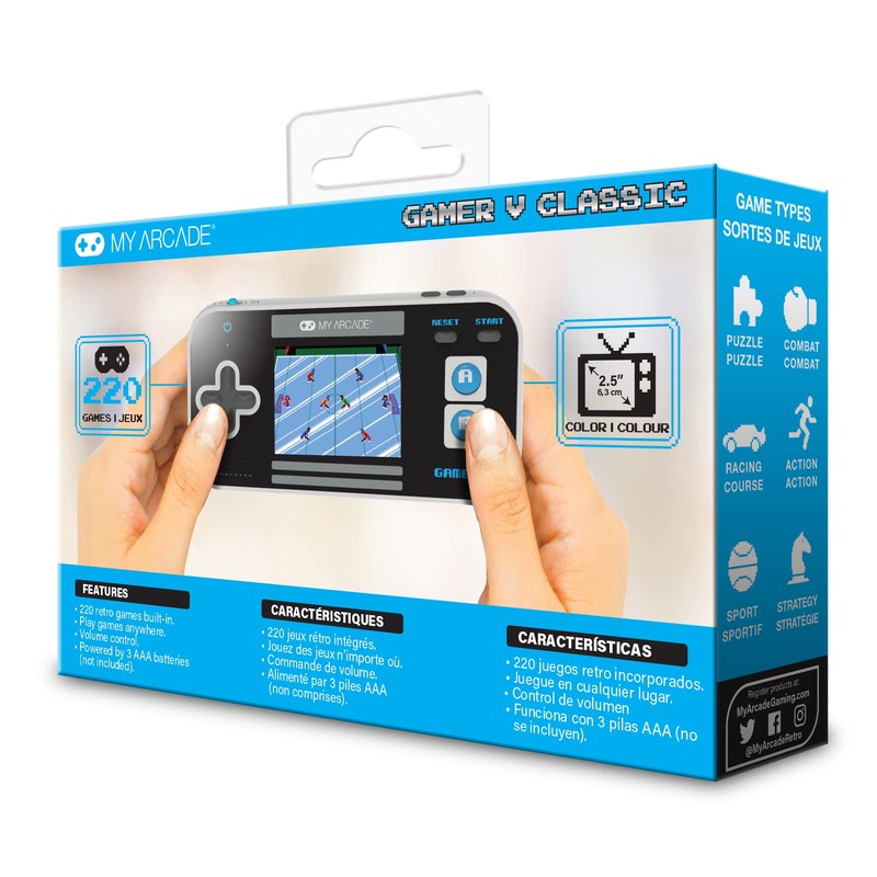 My Arcade Gamer V Classic-Blue: Portable Gaming System with 220