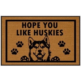 BinHang Indoor Welcome Mat, Door Mats Indoor Entrance Fabric Hope You Like Huskies Traps Sand and Dirt Well (18"X30")