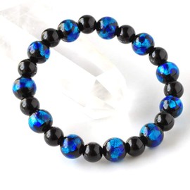 Natural Stone Power Stone Bracelet, Firefly, Onyx, Men, Women, Accessory