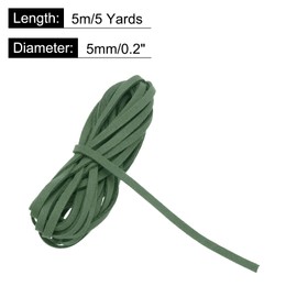 DMiotech Faux Suede Leather Cord 5mm x 5.5 Yards Flat Leather String Thin Leather Strip Lace for Necklace Bracelet Beading Jewelry Making Arts Crafts (Deep Green, 5m)