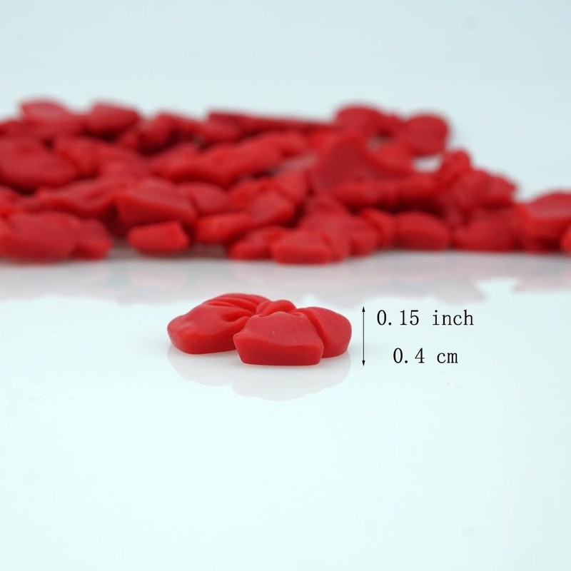 SaktopDeco 60 PCS Red Resin Bows with Flat Back Bow