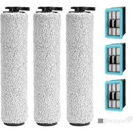 3831 Replacement Brush and Filter Set for Bissell Crosswave Hard Floor Expert Vacuum Models 3831 HF2 3845 3847 3848, Replacement Part # B0555, 1637755, 1632973 1 Roller Brush Filter 1 HEPA Filter