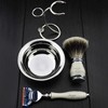 Haryali London Men's Shaving Set with 5 Sided Razor, Silver