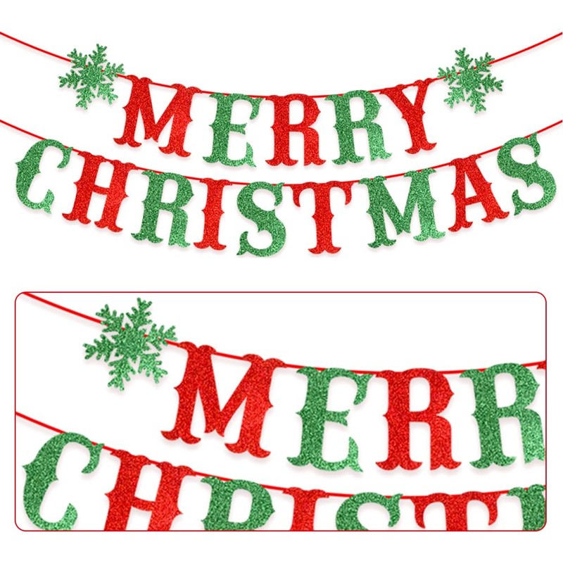 Yahpetes Merry Christmas Banner Christmas Party Decorations