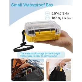 Beoccudo Waterproof Box Small Dry Box Mini Waterproof Container Watertight Storage Case Water Proof, 5.5" L x 4" W x 2.4" H Drybox Waterproof for Kayaking Boating