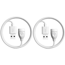 NSGWKZD White USB Extension Cable 3.3 FT 2-Pack, USB 2.0 Extender Cord 2A Fast Charging and Data Transfer