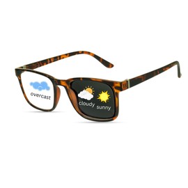 proSPORT Photochromic Sunglass Readers Men Women +2.00 Tortoise Frame Indoor Outdoor Full Magnified Reading Glasses NOT BIFOCAL UV Protection