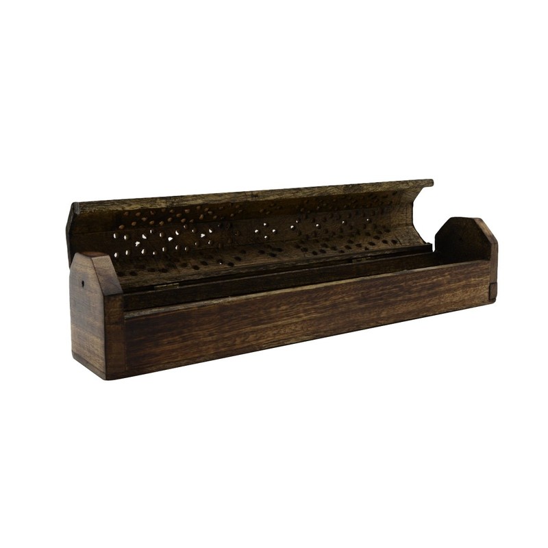 Treasure Gurus Wooden Coffin Incense Stick Cones Burner and Sticks