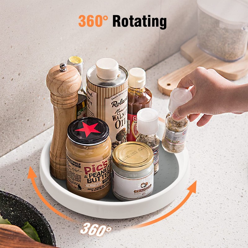 2 Pack Lazy Susan for Cupboard Pantry Cabinet Turntable Rotatable