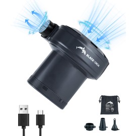 Black Orca Portable Air Pump for Inflatables, 6 kPa Electric Air Pump with 4000 mAh Battery USB Rechargeable, Quick Inflate Deflate for Air Mattress, Pool Floats, Swimming Rings, Vacuum Storage Bags